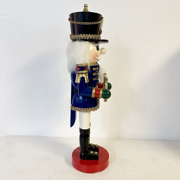 New Kurt Adler Wooden Nutcracker With Harp Christmas 13.5 Inch Hand Crafted - Picture 8 of 10